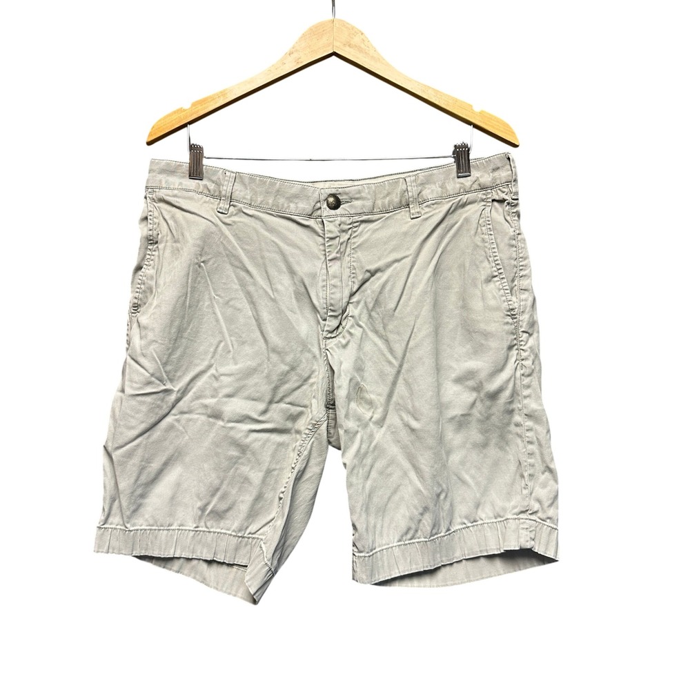 Faherty Brand Mens Chino Shorts Size 35 Organic Cotton Tencel Khaki Green Olive